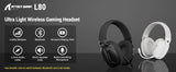 ATTACK SHARK L80 180g Ultra-Light Gaming Headset, Pluggable Microphone, Wired/Bluetooth/2.4G Wireless, 5.1 Channel Stereo Sound