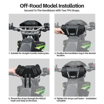 Rhinowalk Motorcycle Handlebar Bag Waterproof Universal Storage Bag Travel Motor Accessory For BMW1250ADV KTM890 CF450 Kawasaki