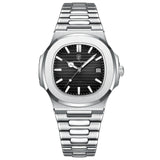 POEDAGAR Square Luxury Men Wristwatch Waterproof Luminous Date Stainless Steel Male Clock Business Sports Quartz Watches For Men