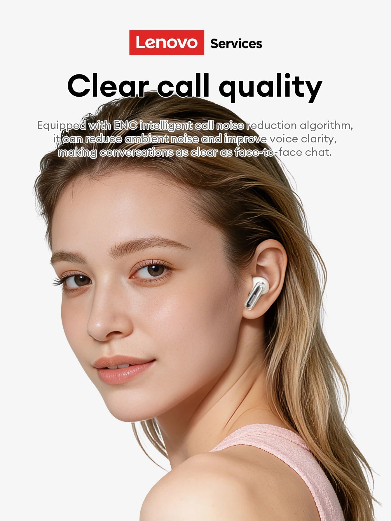 Original Lenovo LE230 New Bluetooth Earphones Wireless Headset TWS Touch Control Earbuds Hifi Headphone Waterproof Mic Earbuds