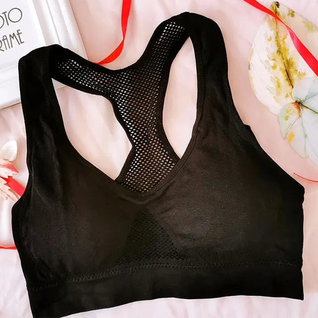 Sutiã Desportivo Respirável para Mulheres, Absorver Suor, À Prova de Choque, Acolchoado, Ginásio, Correndo, Fitness, Dupla Camada, Sem Costura, Ioga, Roupa Interior