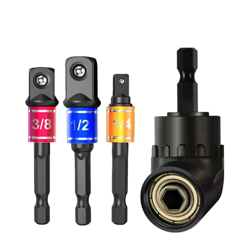 Impact Grade 105 Degree Angle Screw Driver Socket Holder Adapter for Screwdriver Bit Power Hand Tool Part Nut Attachment