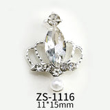 10pcs New Crown Alloy Zircon Nail Art Charms Silver Shiny Crystals Jewelry Hot Sale Nails Decoration 3D Manicure Accessories %2