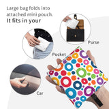 Custom Recycling Classic Black And White Polka Dot Shopping Bag Women Tote Bag Portable Grocery Shopper Bags