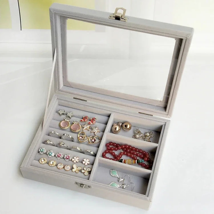 Caja de joyería negra, caja para pulseras, caja para collares, caja pequeña arqueada, caja de exhibición, caja de almacenamiento de joyas con cubierta de franela