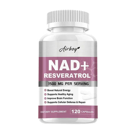 NAD+ Resveratrol Supplements - Anti Aging and Natural Cell Regeneration, for Cellular Health, Strengthens Immune SystemSupplemen