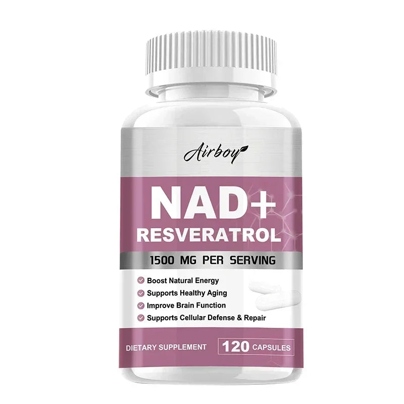 NAD+ Resveratrol Supplements - Anti Aging and Natural Cell Regeneration, for Cellular Health, Strengthens Immune SystemSupplemen