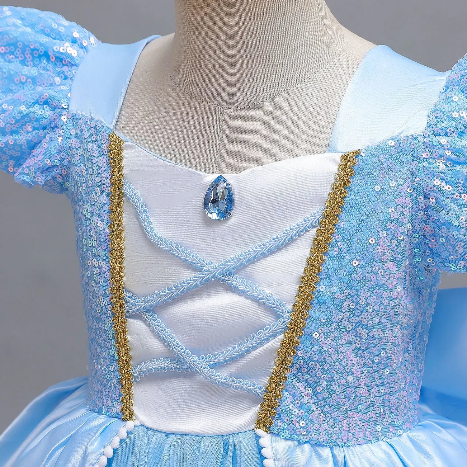 Disney Deluxe Elegant Cinderella Princess Ball Gown Fancy Birthday Cinderella Party Dress Vestidos Costume Play Carnival Apparel