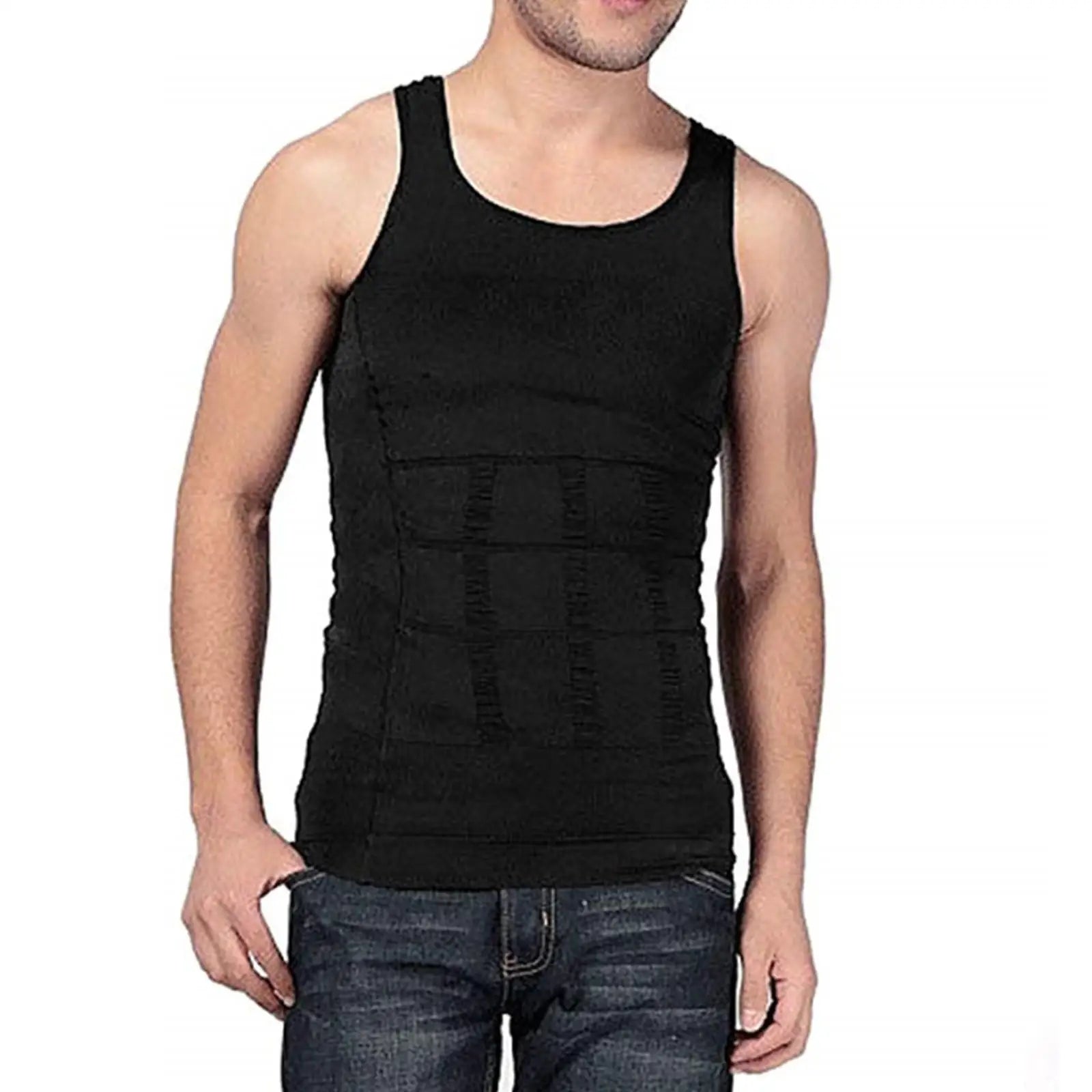 Men Slimming Elastic Body Shaper Vest Tight Skinny Shirt Fitness Waist Compression Abdomen Breathable Sport Vest