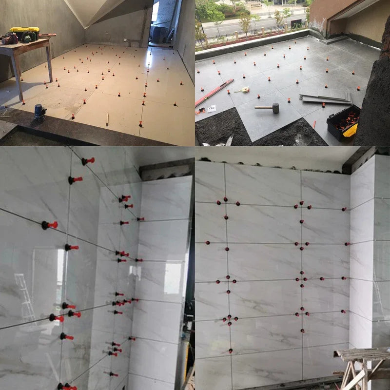 51-204Pcs Floor Tile Leveling System Clips Spacers Porcelain Ceramic Leveler Kit For Tile Laying Wall Fixing Construction Tools