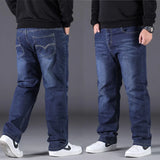 Mens Large Size Black Jeans 10XL Oversize High Waist Loose Trousers Husband Plus Size Loose Denim Trousers Blue Male Denim Pants