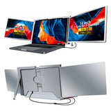 14 inches Laptop Expansion Screen FHD Portable Tri-screen Monitor with 1 Cable for 2 Displays for Windows MacOS for 15-17.3 inch