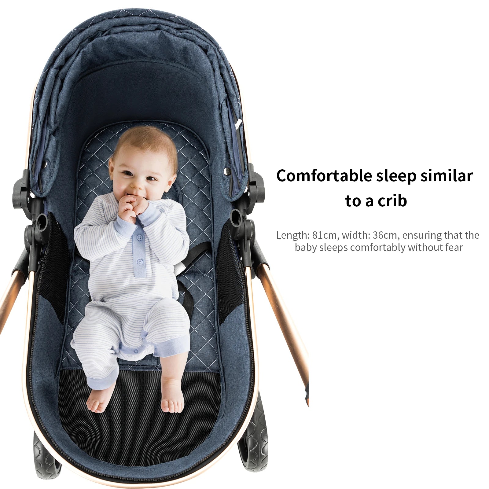 Baby Stroller 3‑in‑1 Travel System Pushchair Lightweight Pram from Birth All‑Terrain Baby Buggy Compact Fold Stroller Summer