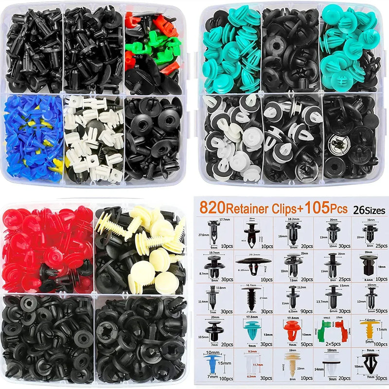800pcs-100Pcs Car Fastener Clip Kit Fender Rivet Plastic Clips Auto Body Push Retainer Pin Rivet Bumper Door Trim Panel Repair