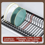 25NEW Dish Drying Rack 2-Tier Compact Kitchen Dish Rack Drainboard Set Large Rust-Proof Dish Drainer with Utensil Holder