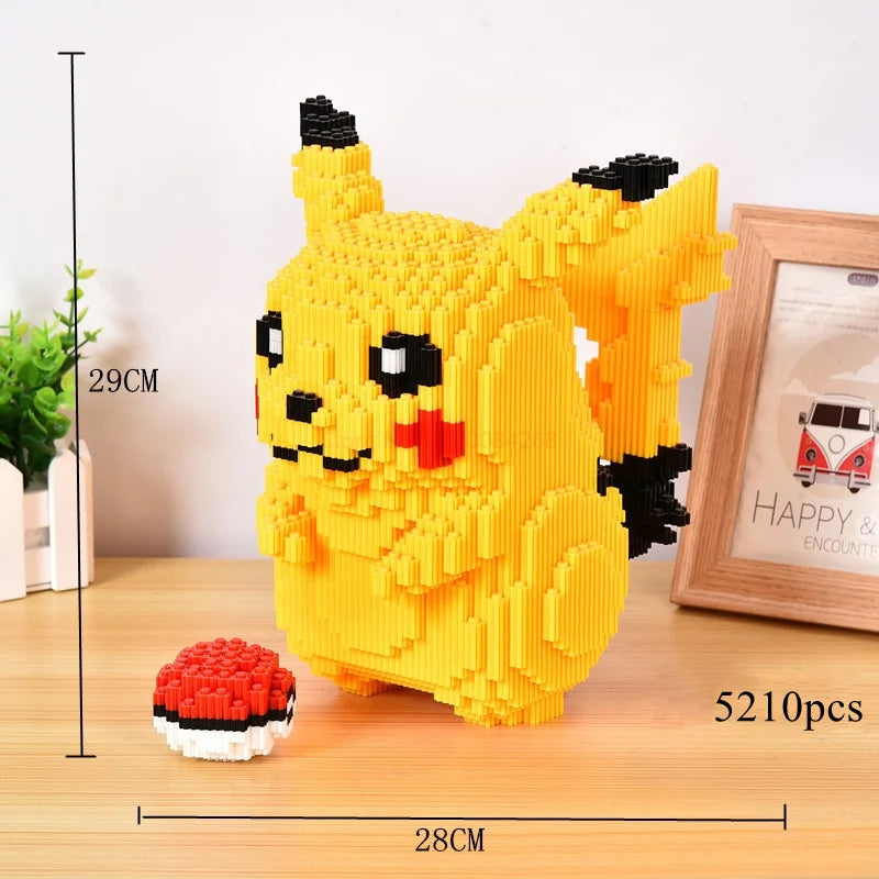 5210 piezas Anime Pokémon Pikachu Diamante Micro bloques de construcción juegos modelo mini ladrillos figura difícil descompresión juguetes regalo