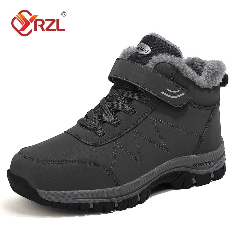 Botas de nieve YRZL para hombre, zapatillas impermeables, botas de felpa súper cálidas para mujer, botas de senderismo antideslizantes para exteriores, zapatos de trabajo para invierno