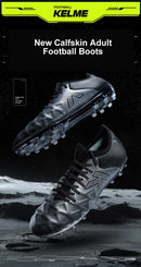 KELME Soccer MG Shoes Calf-Skin Cleats Match Artificial Grass Slip-Resistant  Cushioning Training Football Shoes ZX80121058