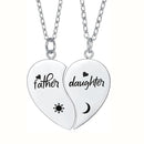 2 pcs/set mãe filha filho coração enigma pingente colar de aço inoxidável sol lua colares para mãe crianças presente
