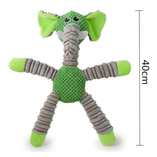 Juguetes indestructibles para perros grandes con sonido chirriante, forma de animal, peluche suave para mascotas, juguete de entrenamiento para morder dientes de cachorro, juguetes dentales