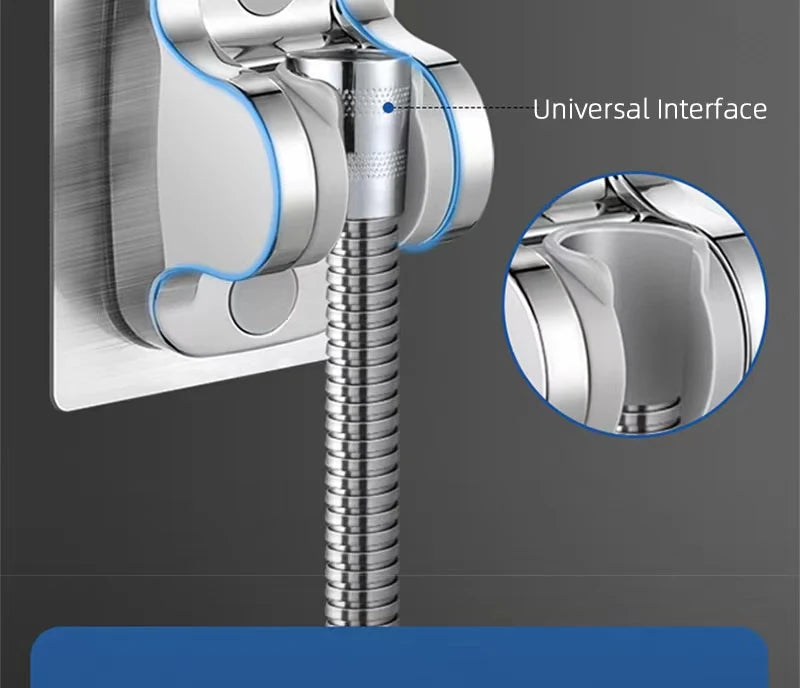 Universal Shower Head Holder Adjustable Shower Rail Holder Bathroom Accessories Replacement Hand Shower Bracket for Slide Bar