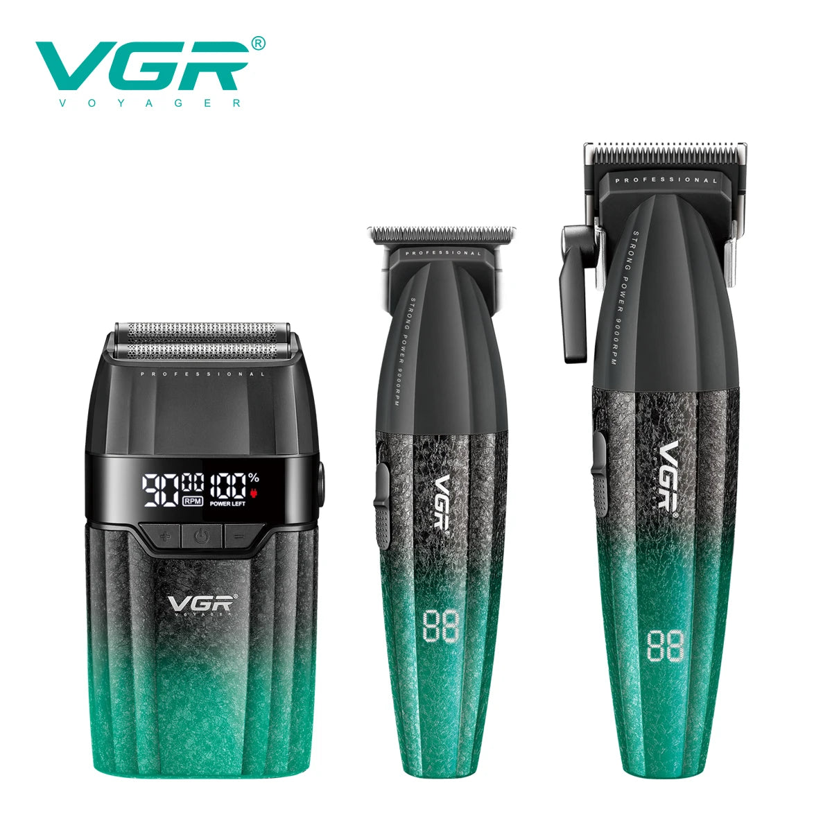 VGR Professional Hair Trimmer 9000 RPM Cordless Hair Clipper Rechargeable Hair Trimmer Metal Trim