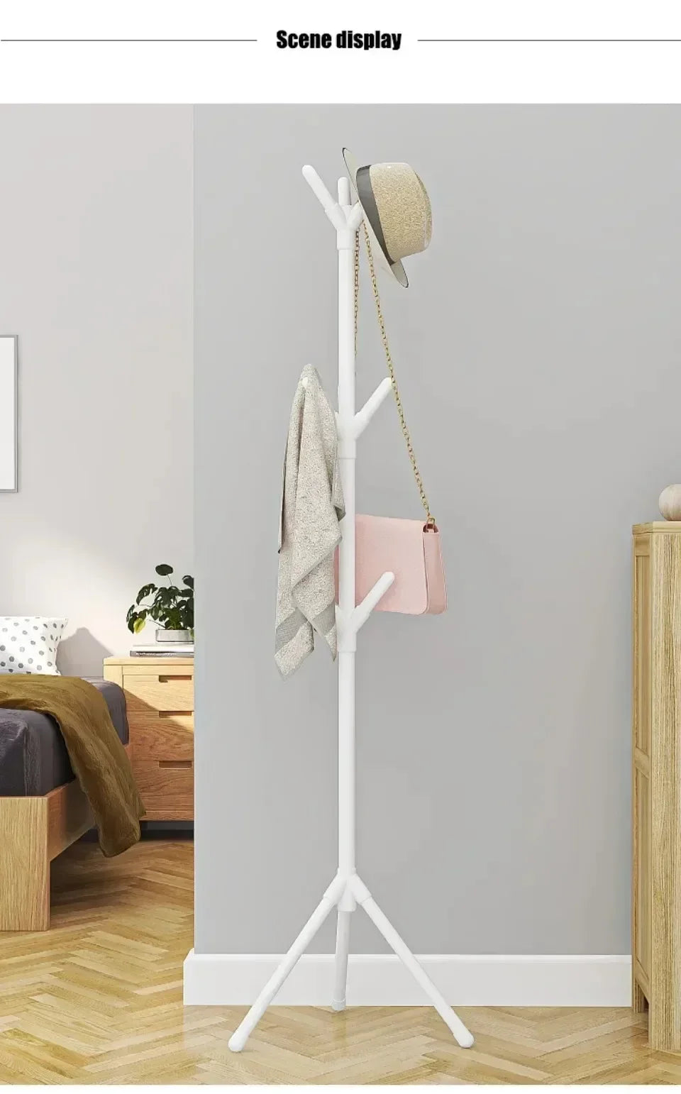 2025 New Standing Coat Rack Hook Household Clothes Hanger Floor Standing Bedroom Clothing Storage Rack Save Space Clothing Racks