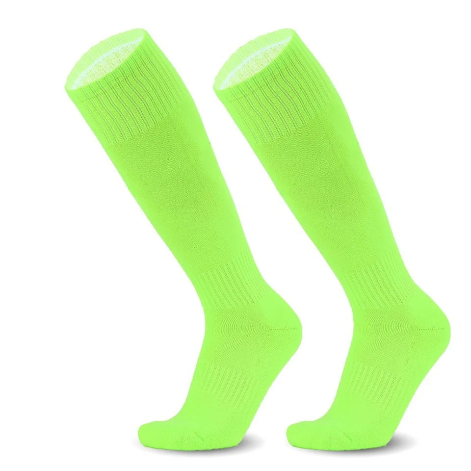 Loogdeel Football Sports Socks Long Knee Cotton Solid Color Kids Legging Stockings Soccer Baseball Ankle Adults Children Socks