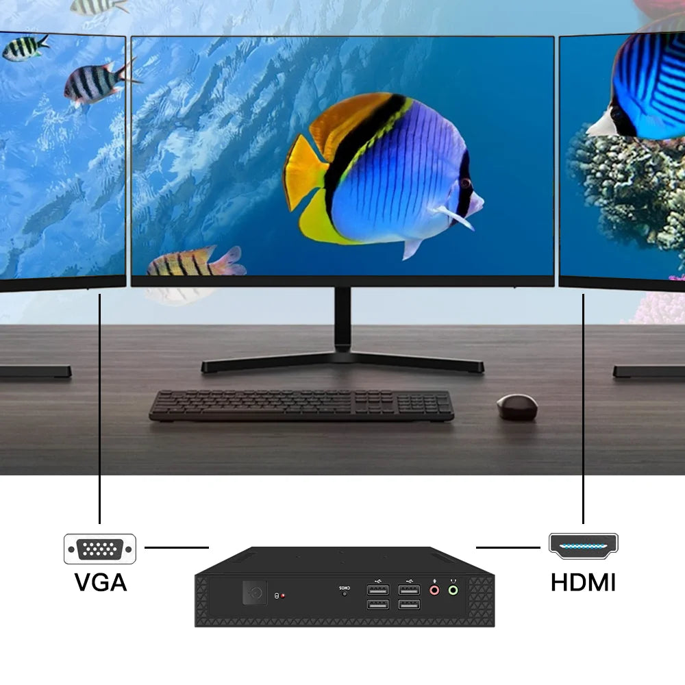 TexHoo Mini PC Computer Intel Core i7 i5 Processador ITX Windows 10 Pro Thin Client Industry COM SSD Bluetooth WIFI Brand New