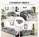 118" Compressed Sofa for Living Room L Shaped Boneless Couch, Modular Sectional Sofa, Sofa Bed Memory Foam Couches with Chaise