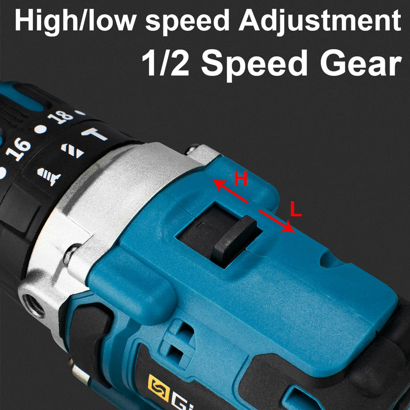 480N.M Brushless Electric Impact Drill Cordless Drill 13mm Electric Screwdriver DIY Driver Power Tool for Makita 18V Battery Pin