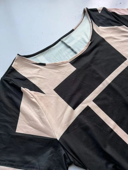 Vestido informal holgado de manga corta con flores, talla grande, de AliExpress, disponible en Europa y América (2024) 