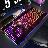 Alfombrilla de ratón luminosa Apex Legend, protector de escritorio, accesorio de anime, alfombrilla de ratón RGB, teclado, ordenador, gamer, mesa, alfombrilla retroiluminada para juegos