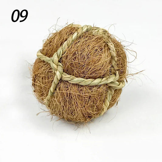 10 Styles 7CM Chewing Braided Ball Guinea Pig Rabbit Hamster Small Animal Play Pet Interactive Chew Toy Natural Grass Ball