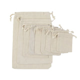 Travel Drawstring Cotton Linen Storage Bags Multiple Sizes Beige Coin Money Pouch ID Credit Cards Gifts Jewellery Organizer Bags