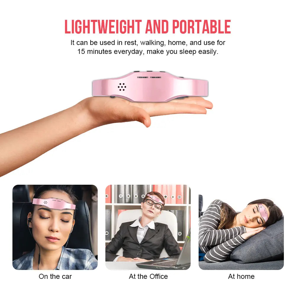 Masajeador de cabeza eléctrico para aliviar el dolor de cabeza y la migraña. Terapia para aliviar el insomnio y la migraña. Máquina de recarga para la relajación de la cabeza. Cuidado de la salud.