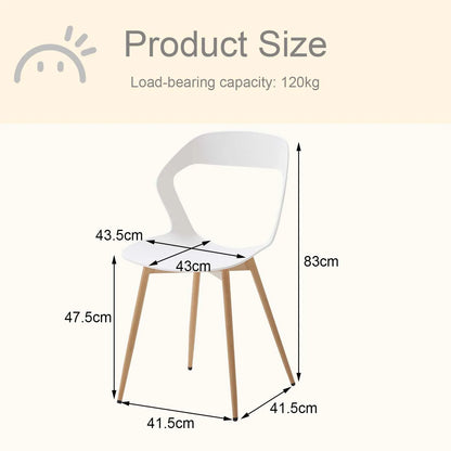 4Pcs/Set Hollow Dining Chairs Modern Simple Household Back Stool Nordic Negotiation Chair Plastic Chair Cosmetic Chair White