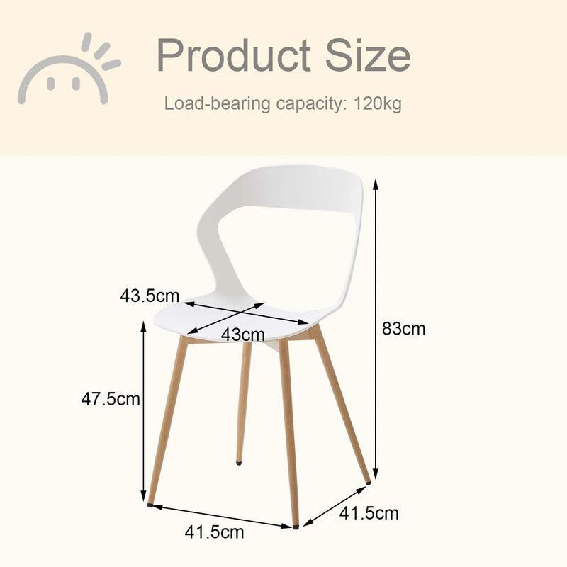4Pcs/Set Hollow Dining Chairs Modern Simple Household Back Stool Nordic Negotiation Chair Plastic Chair Cosmetic Chair White