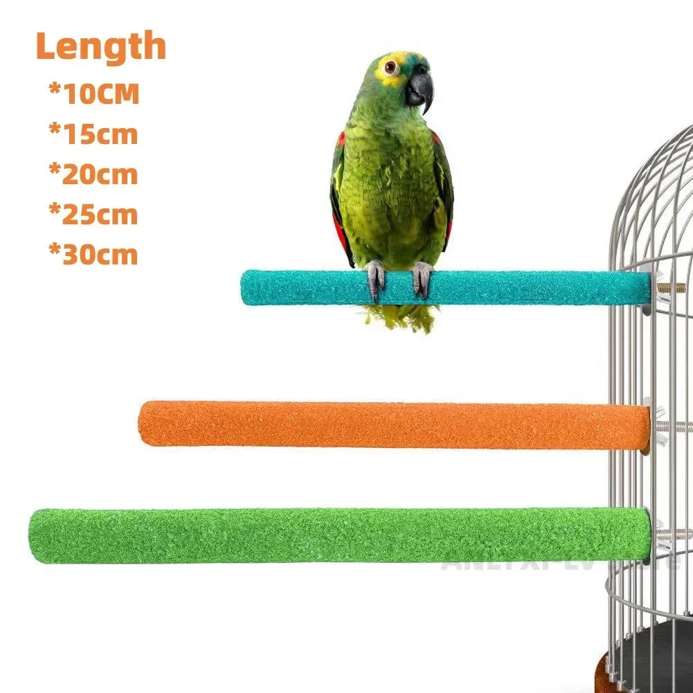 Barra para afilar picos y garras de pájaro, palo de pie, estación para loros, suministros para pájaros, soporte para afilar garras de loro, accesorios para jaulas