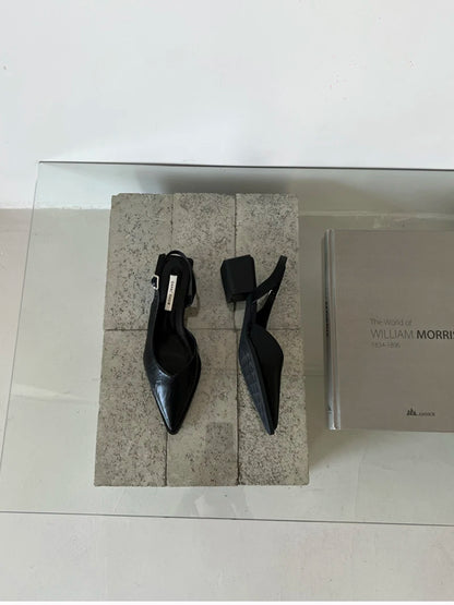 Summer Women's Cover Toe Sandals Elegant Shallow Slip On Shoes Comfort Low Heel Dress Street Style Shoes