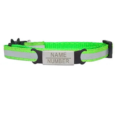 Reflective Cat Safety Buckle Collar Adjustable Custom Personalized ID Free Engraving Nylon Puppy Kittens Necklace