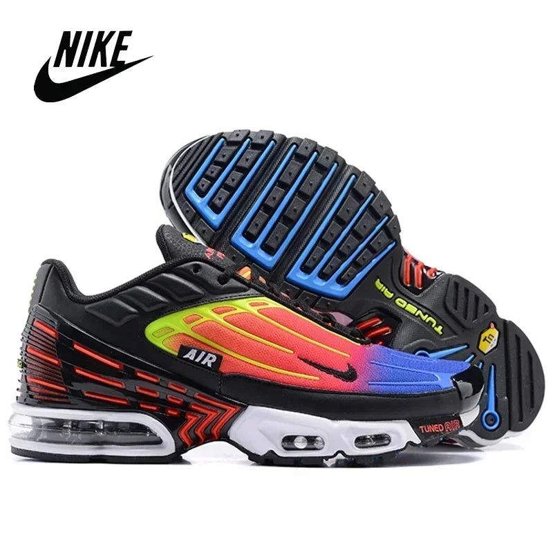 Nike TN Air Max Plus Frequency Pack Yellow Black Men Running Shoes Comfortable Sports Lightweight Sneakers AV7940-700 Original