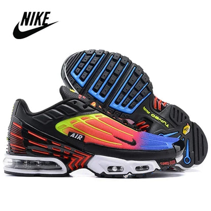 Nike TN Air Max Plus Frequency Pack Yellow Black Men Running Shoes Comfortable Sports Lightweight Sneakers AV7940-700 Original