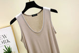Plus size L to 6XL Modal Women's tank Tops U-Neck Summer Thin sleeveless Bottomed Top Loose Tee Tops  vest comfort homewear
