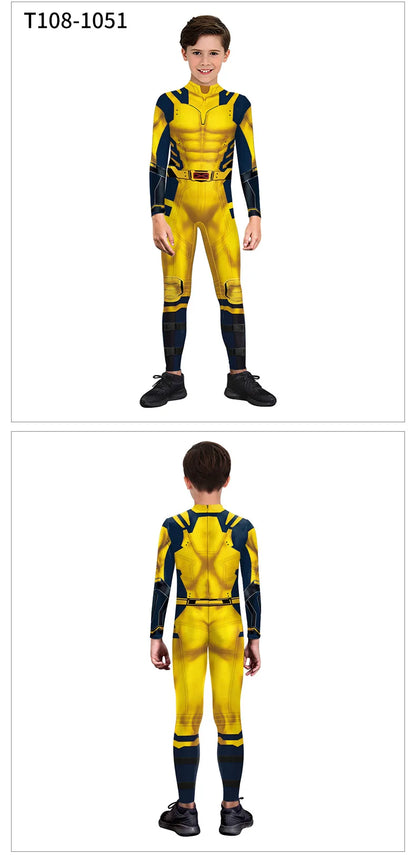 Halloween Adult Show Costume Marvel Costumes Deadpool Wolverine Play Costumes Slim Jumpsuit