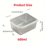 6-Piece Stainless Steel Food Storage Container Set with Lids - Leakproof, Stackable & Reusable for Camping, Picnics, School