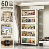Storage Cabinet Folding Storage Box Home Living Room Toy Cabinet Storage Rack Snack Cabinet Installation-Free Kitchen Storage Cabinet Folding Storage Cabinet Organizer