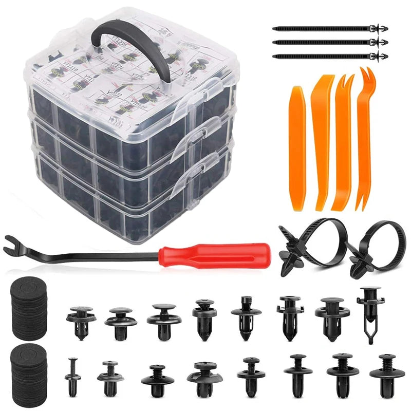 Mixed Size Car Plastic Retainer Clips Automobile Fender Push Pin Rivet Door Trim Panel Retainer Automobile BumperFasteners Tool