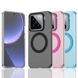 Magnetic Wireless Charging Case For Xiaomi 15 Mi 14 14T Pro Cover Candy Colors Transparent Back Shell Coque
