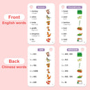 1200 English and Chinese Bilingual Words Learning Cards or Kids Toddler Beginners of English language Montessori Gift